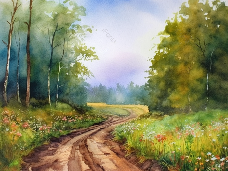 春天里的小树林油画背景,插画/手绘图,插画/手绘图库,插画/手绘图下载,插画/手绘